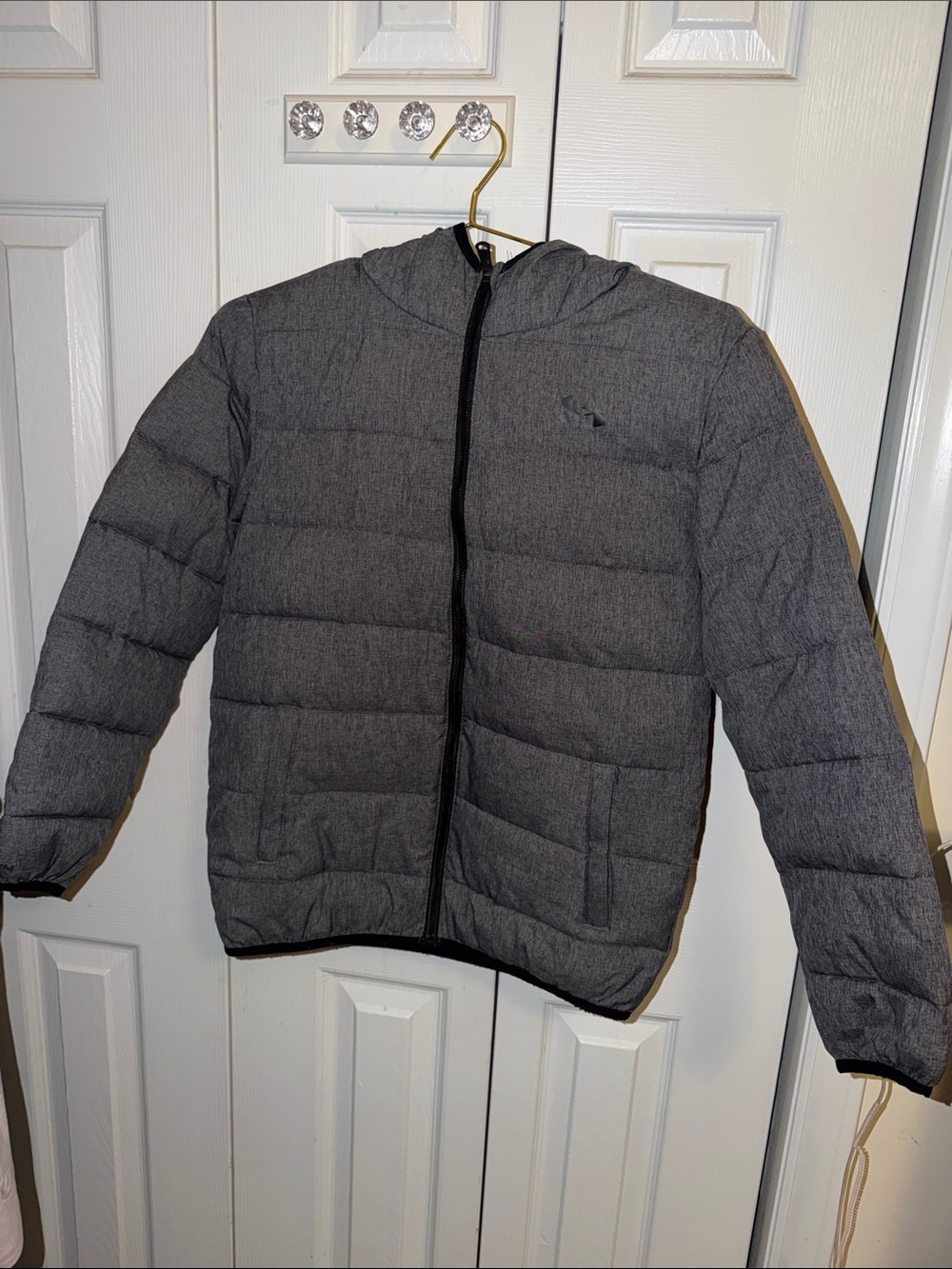 Under Armour kids Heather Gray Hooded Puffer Jacket